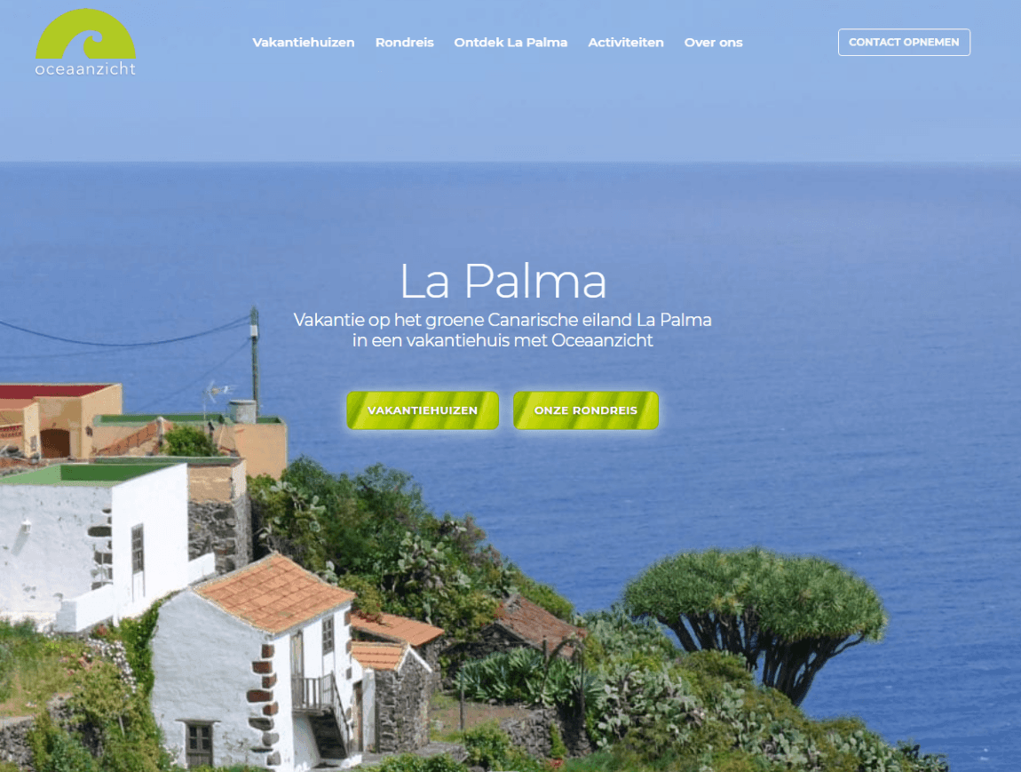 La Palma Vakantie op het groene Canarische eiland La Palma in een vakantiehuis met Oceaanzicht